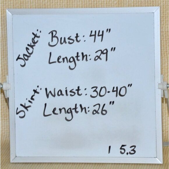 Vintage 2 Piece Black Suit Jacket & Skirt Pearl Button Size 16 Classy Old Money - Picture 13 of 13